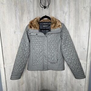 Marmot St. Moritz Quilted Jacket with Faux Fur Collar